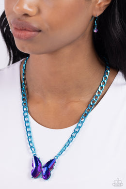 Fascinating Flyer - Blue Necklace - Paparazzi Accessories