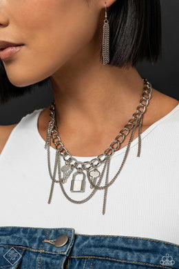 Against the LOCK - Silver Necklace - Paparazzi Accessories