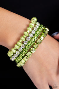 Punk Pattern - Green Bracelet - Paparazzi Accessories