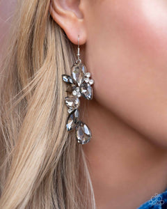 Fancy Flaunter - Silver Earrings - Paparazzi Accessories