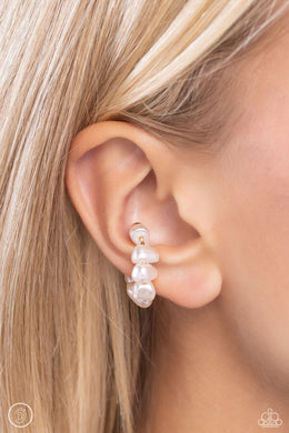Prehistoric Pearls - Gold Post Earrings - Paparazzi Accessories