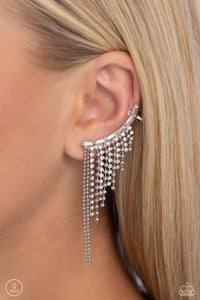 Tapered Tease - White Post Earrings - Paparazzi Accessories