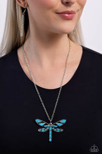 FLYING Low - Blue Necklace - Paparazzi Accessories