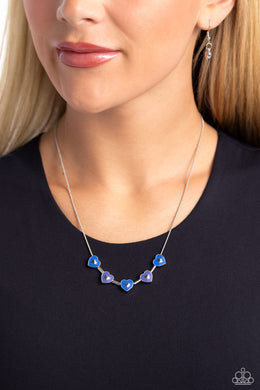 ECLECTIC Heart - Blue Necklace - Paparazzi Accessories