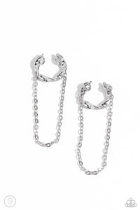 cuff-hanger-silver-post earrings-paparazzi-accessories