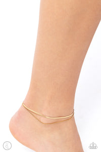 Glistening Gauge - Gold Anklet - Paparazzi Accessories