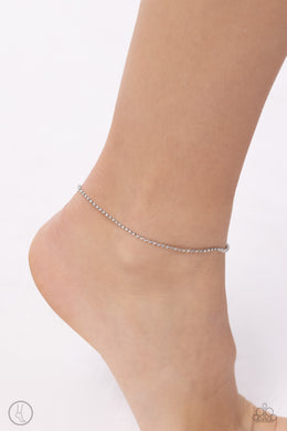 Blinding Basic - White Anklet - Paparazzi Accessories