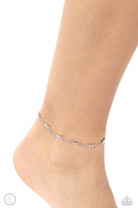 Simple Sass - White Anklet - Paparazzi Accessories