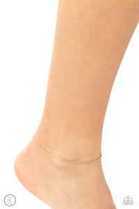 High-Tech Texture - Gold Anklet - Paparazzi Accessories