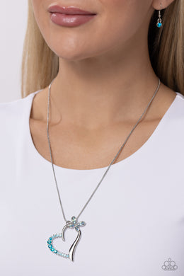 Half-Hearted Haven - Blue Necklace - Paparazzi Accessories