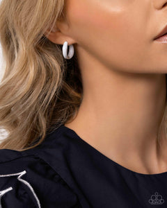 Pivoting Paint - White Earrings - Paparazzi Accessories