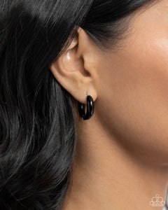 Pivoting Paint - Black Earrings - Paparazzi Accessories
