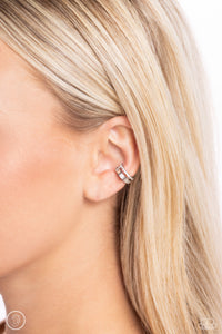 Dont Sweat The Small CUFF - White Post Earrings - Paparazzi Accessories