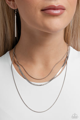 Key LAYER - Silver Necklace - Paparazzi Accessories