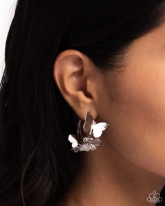 No WINGS Attached - Silver Earrings - Paparazzi Accessories