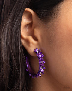 Fashionable Flower Crown - Purple Earrings - Paparazzi Accessories