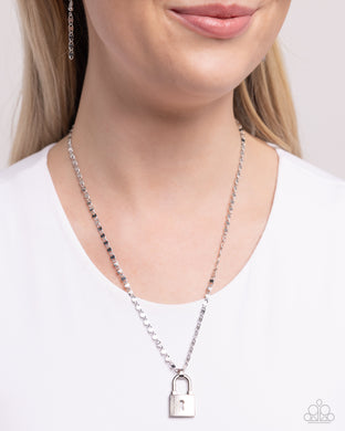 Locked Lesson - Silver Necklace - Paparazzi Accessories