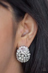 Daring Dazzle - White Earrings - Paparazzi Accessories - Sassysblingandthings