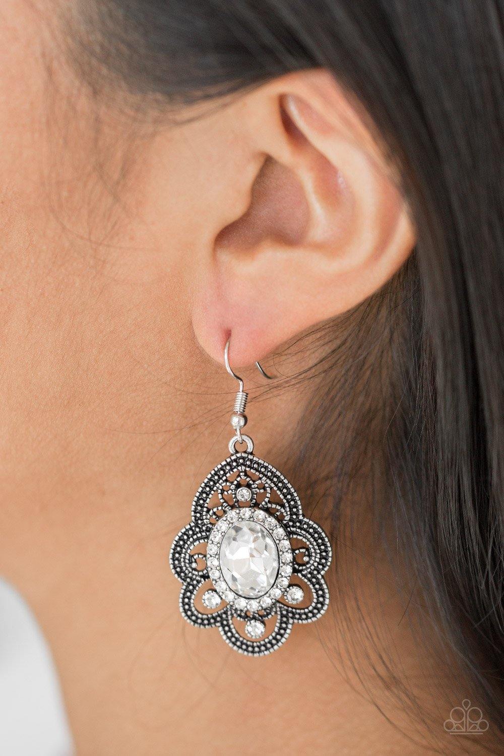 Reign Supreme - White Earrings - Paparazzi Accessories - Sassysblingandthings