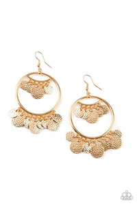 All-CHIME High - Gold Earrings - Paparazzi Accessories - Sassysblingandthings