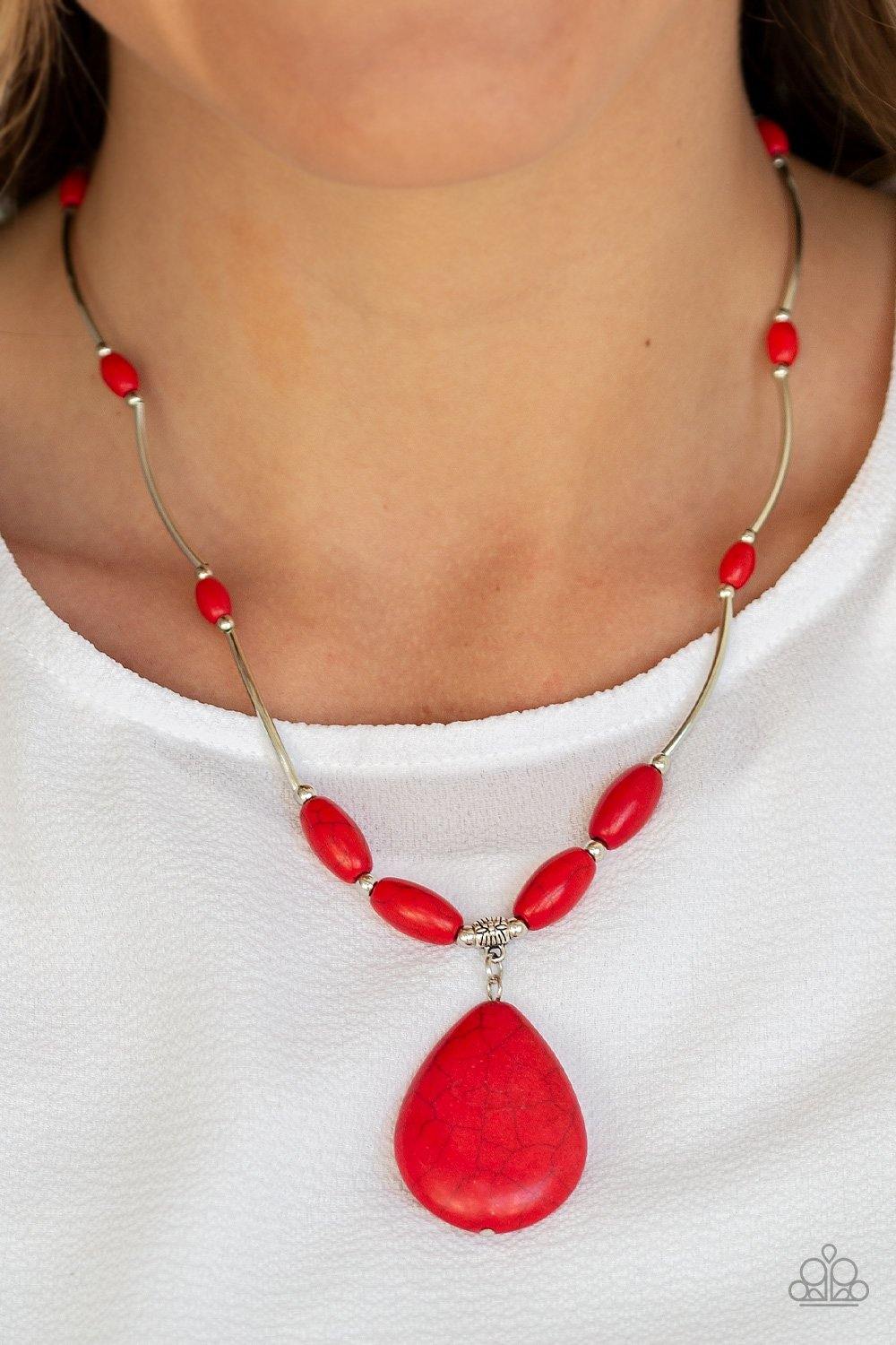 Explore the Elements - Red Necklace - Paparazzi Accessories - Sassysblingandthings