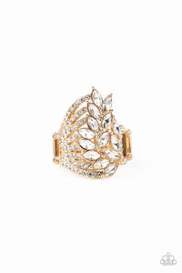 Clear-Cut Cascade - Gold Ring - Paparazzi Accessories - Sassysblingandthings