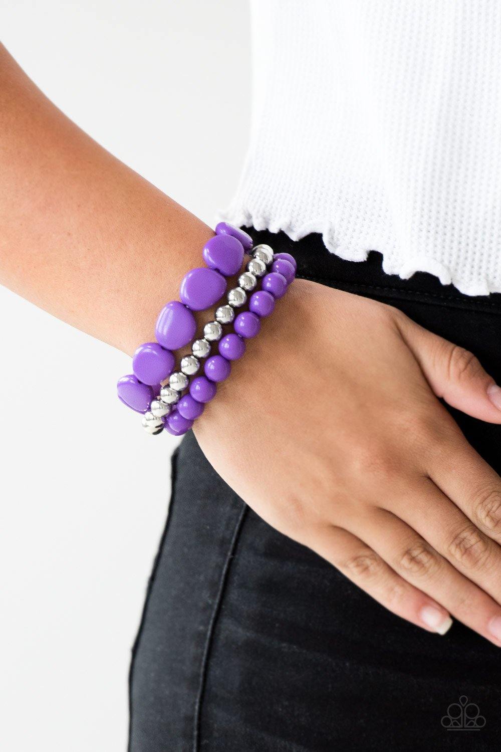 Color Venture - Purple Bracelet - Paparazzi Accessories - Sassysblingandthings