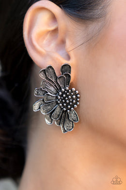 Farmstead Meadow - Silver Post Earrings - Paparazzi Accessories