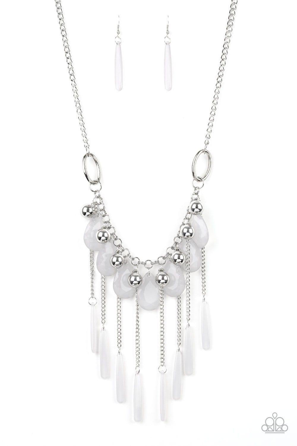 Paparazzi necklace - Red Carpet Royal - White – jewelryandbling.com
