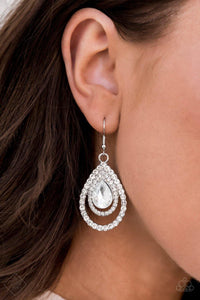 So The Story GLOWS - White Earrings - Paparazzi Accessories - Sassysblingandthings